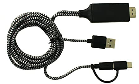 A2ZWORLD Adattatore USB C HDMI, Da USB Type C e Micro USB A HDMI Maschio, Cavo 2 Metri, Per Smartphone Android TV Monitor Proiettore