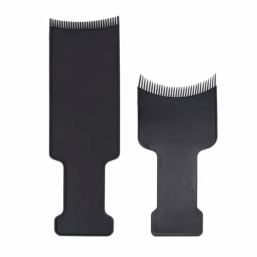 2PCS Hair Dye Board Highlighting Board with Teeth Flat Top Comb Board Balayage Hair Dye Kit for Salon Home Multicolor Hair Coloring