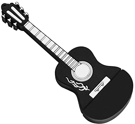 Memoria USB 128 GB Memory Stick USB 2.0 Flash Drive 128GB Encantadora Guitarra Pen Drive 128GB Almacenamiento de Datos para PC, Laptop, Estéreo de Automóvil, Smart TV, etc (Negro)