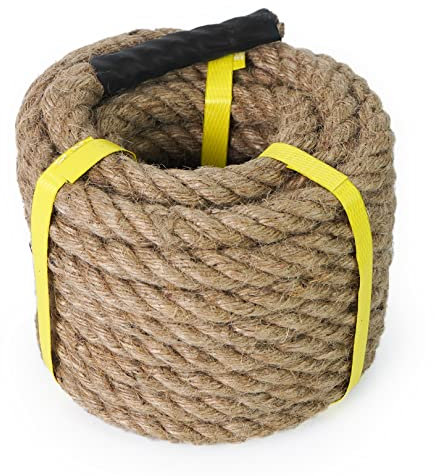 Aoneky Cuerda de Yute Natural - 14/16/20/22/25/30/40/50mm, 8/15/30M, Cuerda Gruesa de Cáñamo Torcida para Bricolaje, Cuerda Decorativa para Hogar Casa Jardín Deportes, Marrón (30M × 16mm)