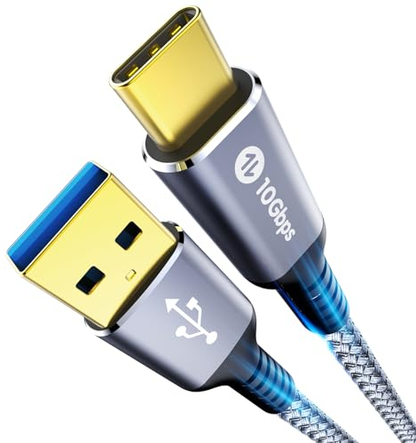Fannoday USB A auf USB C Kabel 1m, 3.1 3.2 Gen 2, Schnell Datenkabel mit 10Gbps, Schnellladekabel 3.1A, Typ C Kabel Kompatibel mit Samsung Galaxy, SSD, Powerbank, Tablet, Laptop, Android Auto