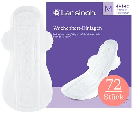 Lansinoh Wochenbetteinlagen für mittleren Wochenfluss, 72 Stück (6er Pack)