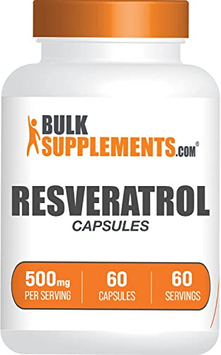 BulkSupplements.com Resveratrol Capsules - Resveratrol Supplement, Polygonum Cuspidatum, Resveratrol 500mg - Antioxidants Supplement, Resveratrol Pills - 1 Capsule per Serving, 60 Capsules