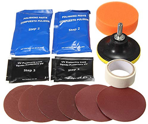 Kit di pulizia per il ripristino delle lenti dei fari, strumento di riparazione per lucidatura leggera in plastica