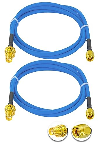 Vecys 2PCS SMA Maschio a SMA Femmina RF Cavo Coassiale 50 Ohm 3.3ft/1M RG402 SMA RF Cavo Coassiale Pigtail