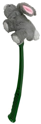 HUNTER Hundespielzeug Furry FLINGERZ Hase, weicher Plüsch mit robustem Nylon, geeignet für FLINGERZ Schleuderstab, ideal für Apportierspiele, waschbar bei 30 °C, Größe: 19 cm