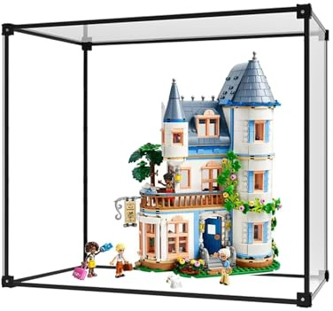 Acryl Vitrine Schaukasten,Transparent Stapelbar Vitrine,Anwendbar auf Lego 75582 StaubdichtSelbstaufbau mit Tür FürSpielzeug Figuren Modellautos Sammelfiguren Sammlung (30x20x35cm)