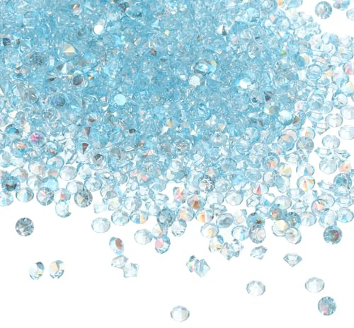 PATIKIL 14000 Stück Hochzeits-Tischstreu-Konfetti Kristalle 3mm Acryl-Diamanten Vasenfüller Edelsteine für Tischdekorationen Brautparty, Hellblau AB