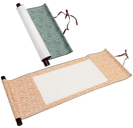 Hohopeti 2stücke Kalligrafiepapier Rollenpapier Chinesisches Malpapier Leeres Kalligrafiepapier Zum Aufhängen Blanko-schriftrolle Kalligraphie-schriftrolle Malzubehör Schriftrolle Für Malen