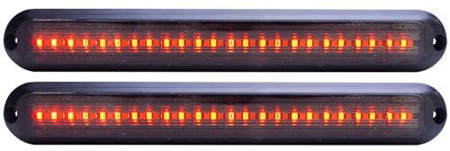 Greluma 2 pcs DC 12-24V 48 leds freno remolque barra luces traseras-multifuncional rojo+amarillo luz marcador lateral,Impermeable luces traseras parada y giro luces marcha luz para auto,RV,UTV,ATV