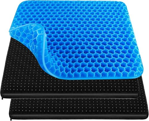 CLIUNT Soft Sitter Cushion, Gel Seat Cushion Honeycomb Cushion with Cover, Cooling Gel WheelChair Cushions for Office Chair Wheelchair Car, for Sitting Pressure Sore