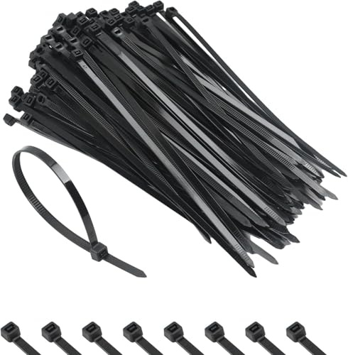 TT ThreadTrade Black Nylon Cable Ties, Multi-Purpose, Secure Self-Locking Mechanism, UV Resistant, (250mm x 4mm), Pack of 600