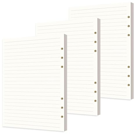 YOYEAH Nachfüllbares A5 Papier Liniert ohne Rand, 135 Blatt, Locher 6 Loch DIN A5, A5 Papier, Nachfüll-Inlays für Ringbuch A5 Nachfüllbar, Register A5, Kalendereinlagen 2025 A5