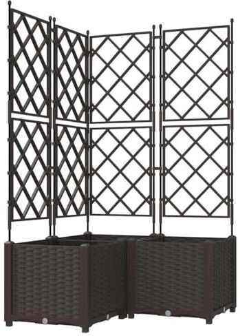 vidaXL Macetero de Jardín 3 pcs Marrón 80 x 80 x 143 cm Acero, Jardín y Terraza, Maceta de Acero Moderna, Resistente al Clima, Contenedor Duradero para Plantas, Decoración de Patio