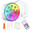 vsshe Luces LED Sumergibles, 2 Piezas Luces Piscina Recargable con Mando, Impermeable IP68, 16 Colores, Luz de Iluminación de Piscina de Color RGB para Decoración Jardín Acuario Florero Bañera Piscina