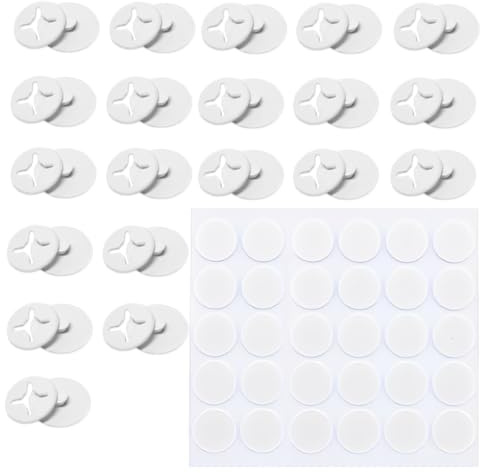 NOPKESV 20 x Mounting Buttons for Fly Screen Window Insect Protection Mosquito Net Fly Screen Roof Window No Drilling Required (White)