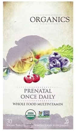 OrganicsPrenatal Once Daily Multivitamin, Non-GMO, 30 Vegan Tablets