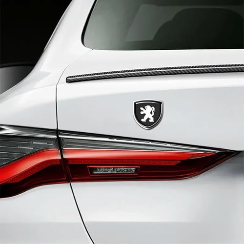 JRZCXGZX Etiqueta engomada del Metal del Coche Etiqueta engomada de la Insignia del Emblema del Tronco Trasero del Coche para Peugeot 206 207 307 3008 2008 308 407,Black Style