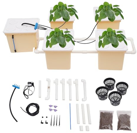 CHIMHOON 11L Hydrokultur Grow System Anzucht-Kit, Garten Hydroponics Wachstumssystem Satz, Indoor Zuchtschrank, Hydrokultur Platinium 5 Vasen, Pflanzenzucht Box