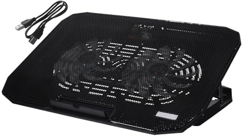 DIYEAH 2pcs Laptop Cooling Pad with Quiet Fans and LCD Display Heat Dissipation Rack for Notebooks Ergonomic Laptop Stand Holder with Wind Speed for Office and Gaming Use