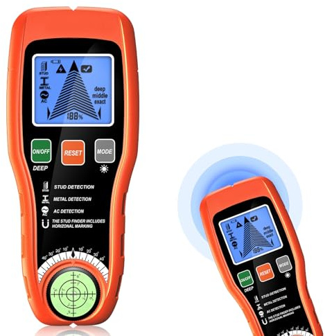 Leitungssucher Ortungsgerät 7 in 1 Wand Scanner, Leitungssuchgerät, Stromleitungsfinder, Metallsuchgerät, Kabelfinder, Stud Finder, Detektor für Holzbalken, Eisenmetalle und Kabel
