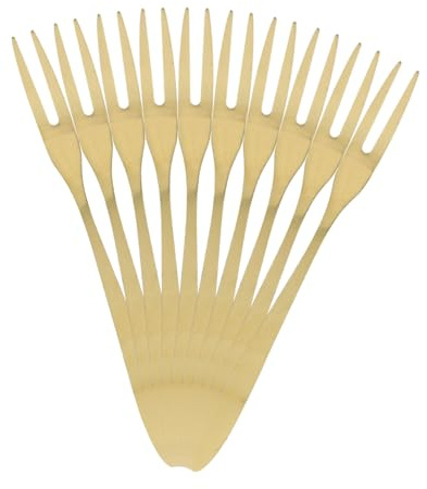 COLLBATH 10 Piezas Unidades Tenedores Inoxidable Dos Puntas para Fruta Postres Ensaladas Pinchos para Fiestas Bares Colores Aleatorios Color Aleatorio