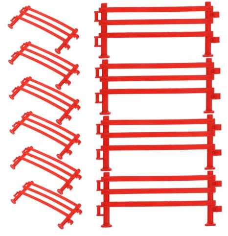 Mikikit Valla De Juguete para Animales De Granja De Plástico, 100 Piezas, Miniatura Pequeña Cerca para Caballos, Accesorio De Corral Infantil para Casa De Muñecas y Jardín Decorativo