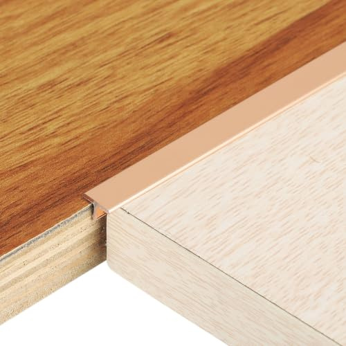 QUARKZMAN 3Pcs 2.9ft x 0.31 t Moulure De Transition Pour Sol, Plinthe En Aluminium Pour Lames De Vinyle Pour Combler Les Interstices Entre Parquets, Carrelages Et Sols, Doré