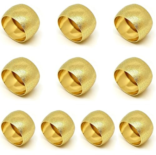 JCTEEY 10 Stück Gold Serviettenringe, Elegante Serviettenschnallen Weihnachten Serviettenring, Napkin Rings aus Metall für Weihnachten Thanksgiving Hochzeitsfeier Familienessen