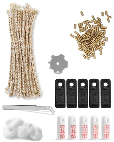 Universelles Feuerzeug Zubehör Set – Ersatz Reparaturteil Paket für Benzin Feuerzeugen mit 100 Feuersteine, 30 Docht, 8 Watte, 5 Baumwollmatten, 5 Ölsparmatten Usw