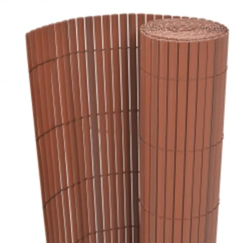 Qnhdfrt Recinzione da Giardino in PVC 90x400 cm, Frangivento Marrone | Ideale come divisorio per aiuole, orto e balcone. Questa staccionata in PVC resiste ai raggi UV ed è facile da pulire.