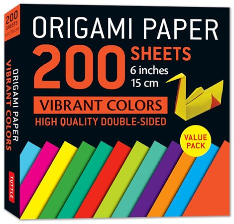 Origami Paper 200 Sheets Vibrant Colors 6 15 Cm: Double-sided Origami Sheets Printed With 12 Different Patterns (Instructions for 5 Projects Included)