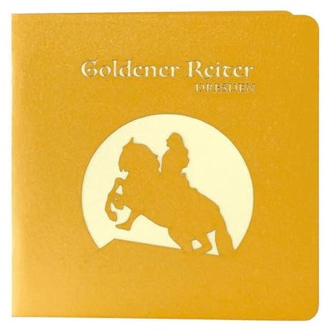 Wunderkarte Goldener Reiter Dresden gold: 3D, Klappkarte, Midi-format