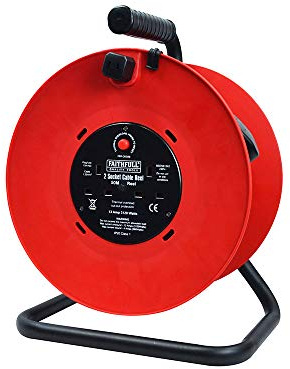 Faithfull FPPCR50M Cable Reel 240V 50M 13A, Red