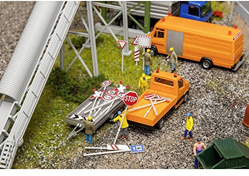 Faller FA 180534 - Verkehrsschilder-Set, Zubehör für die Modelleisenbahn, Modellbau, Weiß