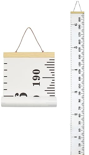 Miaro Messlatte für Kinder, Holzrahmen, Stoff-Leinwand, Messlineal von Baby bis Erwachsenen für Kinderzimmer, Dekoration, 20,1 x 200,7 cm