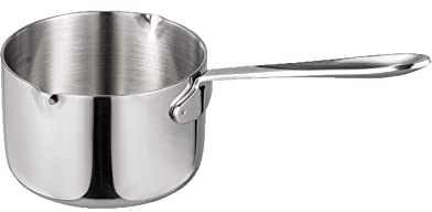 IMEEA Milk Pot Butter Warmer 10cm, 450ml Milk Pan 18/10 Tri-Ply Stainless Steel Tea Coffee Boiling Pot Mini Saucepan with Double Pouring