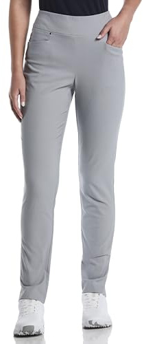 PGA TOUR Women's Tummy Control Pull-on Waistband Golf Pants, Sleet, Small