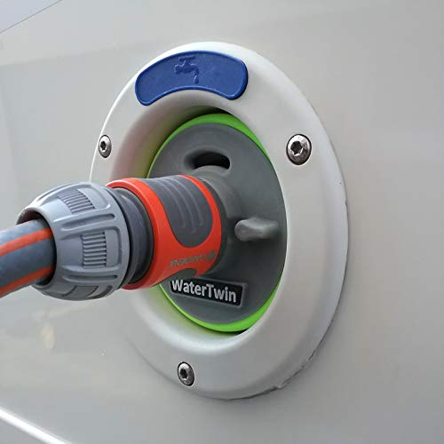 MaJoCompTec® WATERTWIN Wasser Befüll Adapter | Tankadapter kompatibel mit Gardena Anschluss | Tankdeckel Zubehör für Wohnmobil Wohnwagen Einfüllstutzen (Adapter 3-Pin D:78)