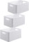 Rotho Country 3er-Set Aufbewahrungsbox 6l in Rattan-Optik, Kunststoff (PP) BPA-frei, weiss, 3 x A5/6l (28.0 x 18.5 x 12.6 cm), Nicht zutreffend