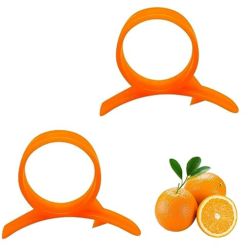 YUEMING - Pelador de cítricos (2 piezas, pelador de naranja removedor de cítricos, cortadora de plástico, fácil abridor de frutas para naranja (colores aleatorios)
