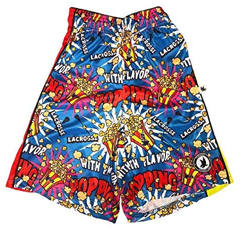 Flow Society Flow Popcorn Attack Boys Shorts - LAX - Athletic - Basketball - Baseball - Hockey - Football - Lacrosse - Blue