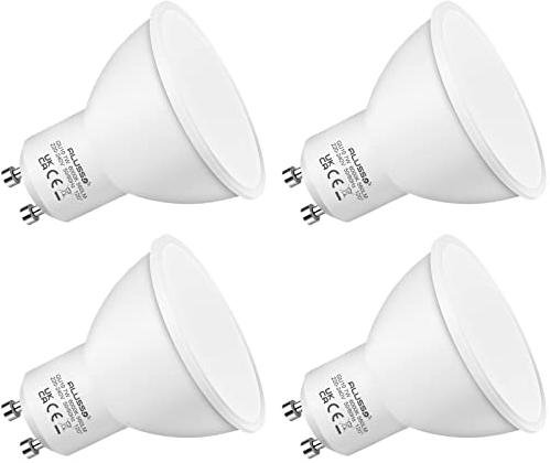ALUSSO GU10 LED Lampe 5W Warmweiß 3000K, LED Leuchtmittel 400 Lumen ersetzt 50W Halogenlampen, 120° Abstrahlwinkel Spotlight, Nicht Dimmbar, 4 Stück
