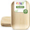 FOOGO Green 25 Plateaux de Service Jetables Feuille de Palmier, Moyen 22x15 cm, Pizza, Entrées, Canapés, Planche Charcuterie, Robuste et Ecologique Comme Plateaux en Bois pour Plats Chauds