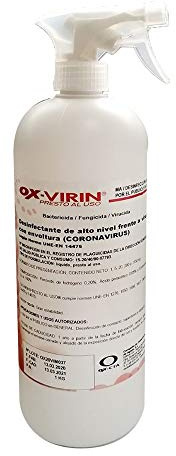 desinfectante OX-VIRIN PRESTO AL USO 1 LITRO con dosificador