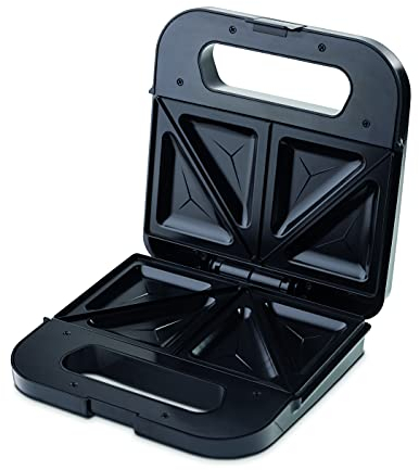 Ufesa SW7870 Delish Sandwichera 900W, Placas Antiadherentes, Sellado Perfecto, 2 Sandwiches, Sin BPA, Inox/Plástico