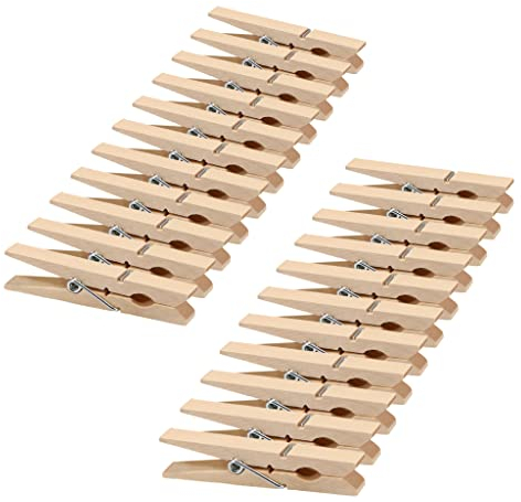 VonBueren 24 mollette in legno grandi | 7 cm | fermagli per calendari dell’Avvento o artigianato