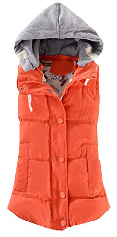 PAIDAXING Damen Weste Steppweste Outdoor Ärmellose Jacke Kurzweste Mit Abnehmbarer Kapuze Herbst Winter Sportweste Reitweste M-4XL