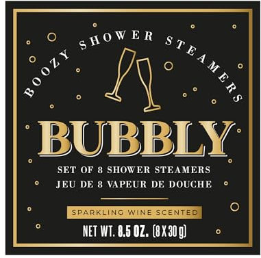 Gift Republic Showersecco Lot de 8 cuiseurs Vapeur pour Douche Parfum vin pétillant 8 x 30 g, Noir