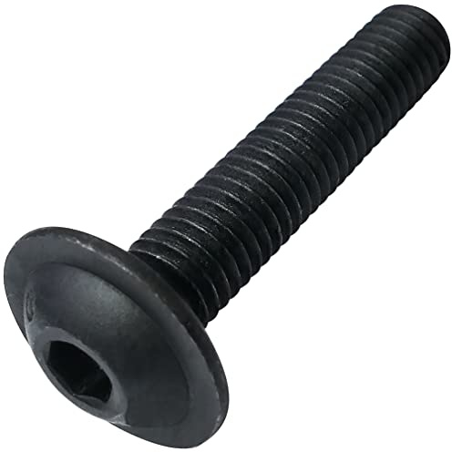 AERZETIX - C53413 - Satz von 10 Schrauben M5x25mm gewölbter kopf mit basis - sechseckiger abdruck/innensechskant - härte 10.9 - aus geschwärztem kohlenstoffstahl